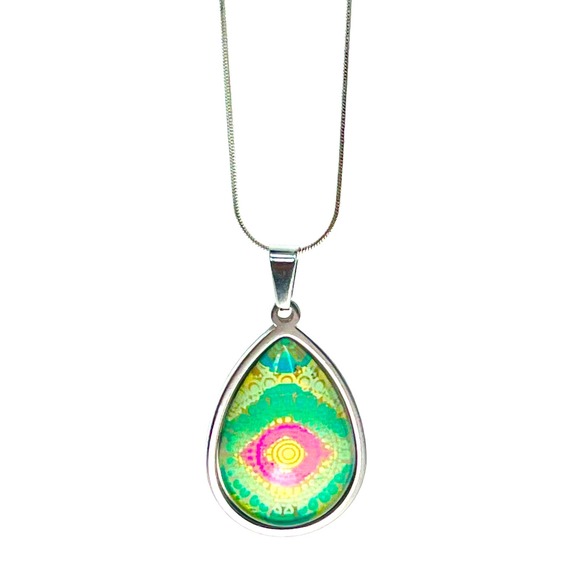 Magic Eye Teardrop Necklace - Picture 1 of 8